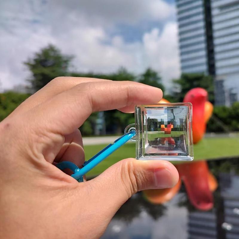 1Pc Blank Acrylic Pixel Filter Keychain Clear Frame Keyring Couple Anniversary Graduation Bag Pendant Diy Accessories