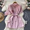 Women Pajamas Single Short Sleeve Shirt Nightwear Sexy Nurse Cosplay Erotic Night Dress