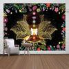 African Tapestry African American Woman Zen Meditation Tapestries Starry Sky Flower Garden Inspirational Afro Yoga Wall Poster