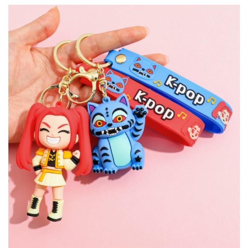 Hot New Demon Hunter Girl Group Keychain Popular Pendant Decorative Small Gift KPOP Lightweight Carry Portable Mini Cute