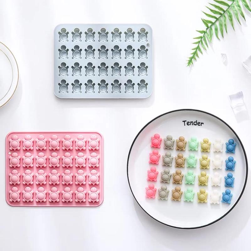 Ocean Theme Sea Turtle Silicone Mold - Flexible 28-Cavity Professional Baking Tray Candy & Chocolate Making Tool