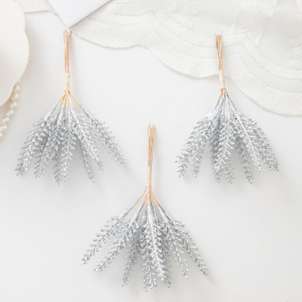 

2/4pcs Artificial Flowers Plants Home Room Christmas Tree Wedding Decor Quality Bouquet Accessories Distinctive Gala Gifts Props 2 pcs серебряный