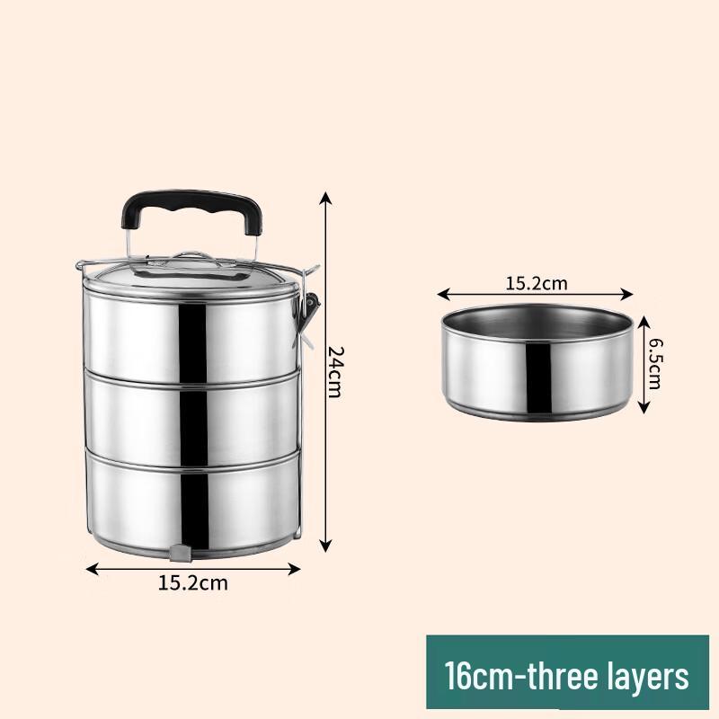Lianmei Stainless Steel Multi-Layer Portable Lunch Box 16cm