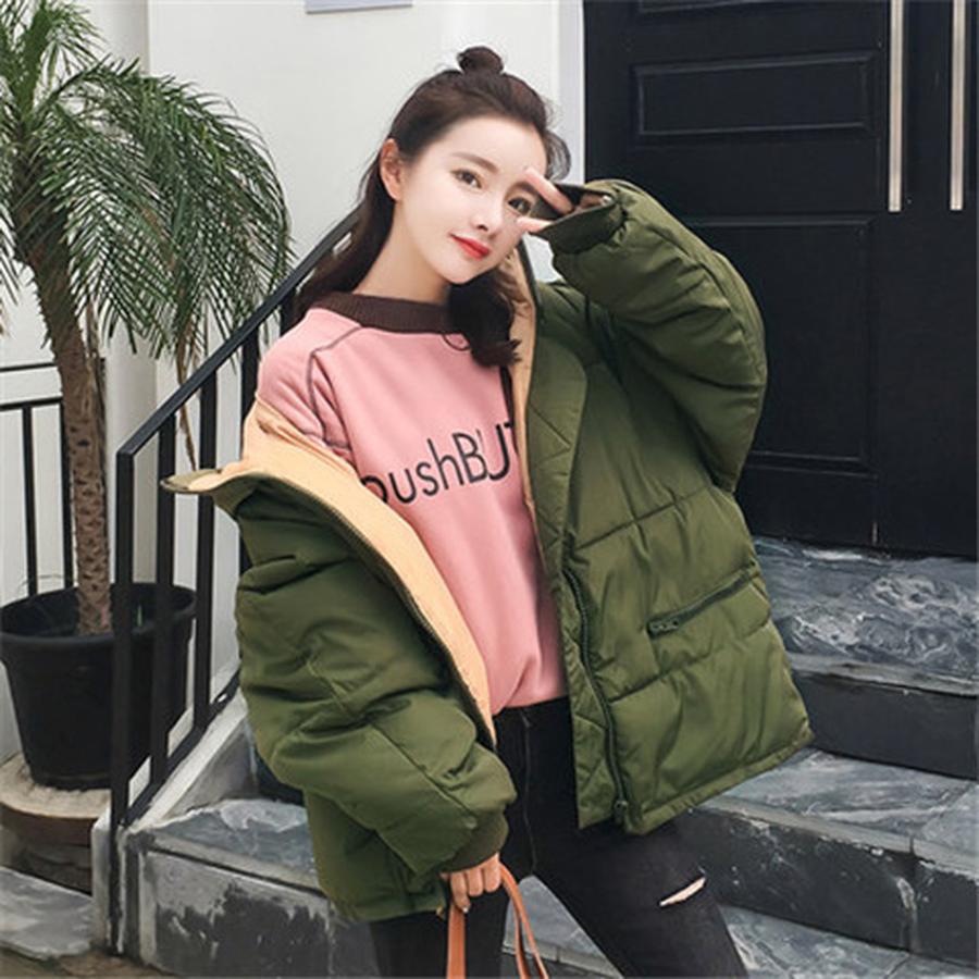 Fall Winter Loose Cotton Jacket Coat Plus Size Student Outfit Thick Puffer Coat Short Down Jacket Warm Winter