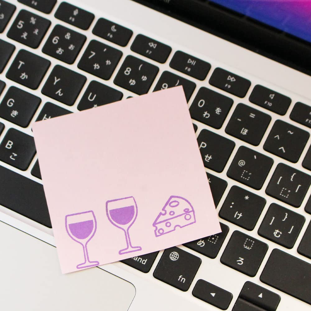 Cute Wooden Rubber Stamp Set with and Italian Menu Perfect for Office Made In Japan Wine, Izakaya, Champagne, Cheese, Designs, Pop-Ups, Gifts, (#29)