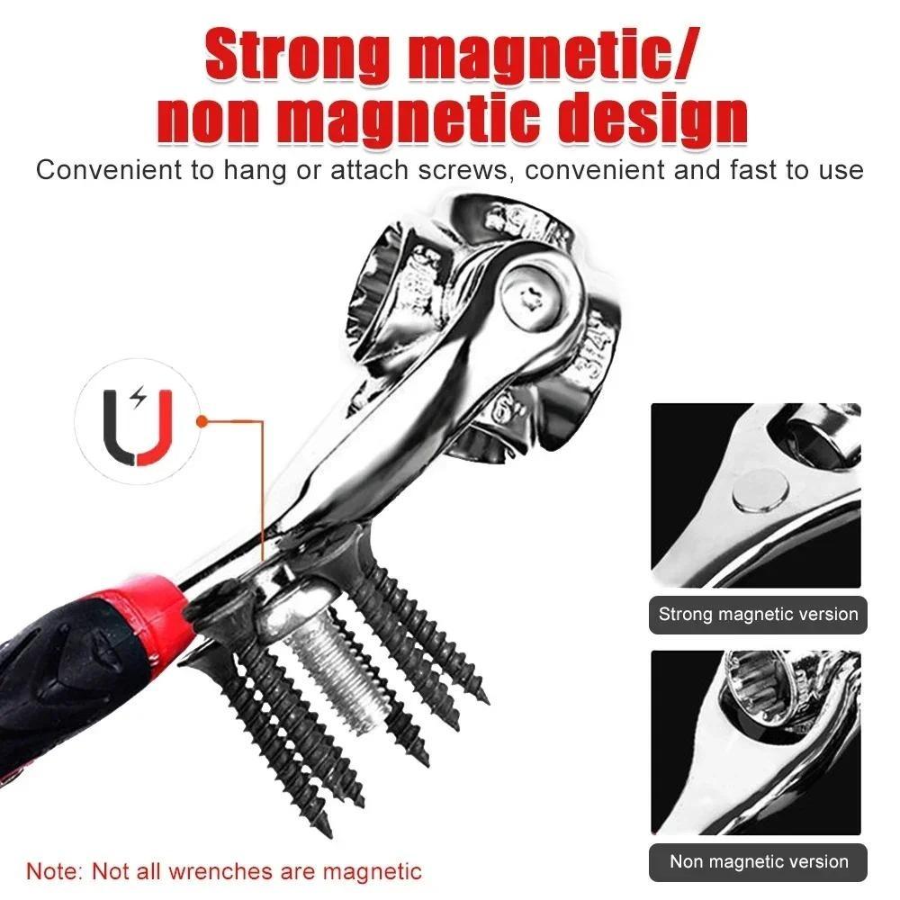 3pc 360° Rotation Double Head Wrench 52 In 1 Multi-tool Wrench 8-19mm Universal Socket Wrench Hand Tool For Furniture/Car Repair