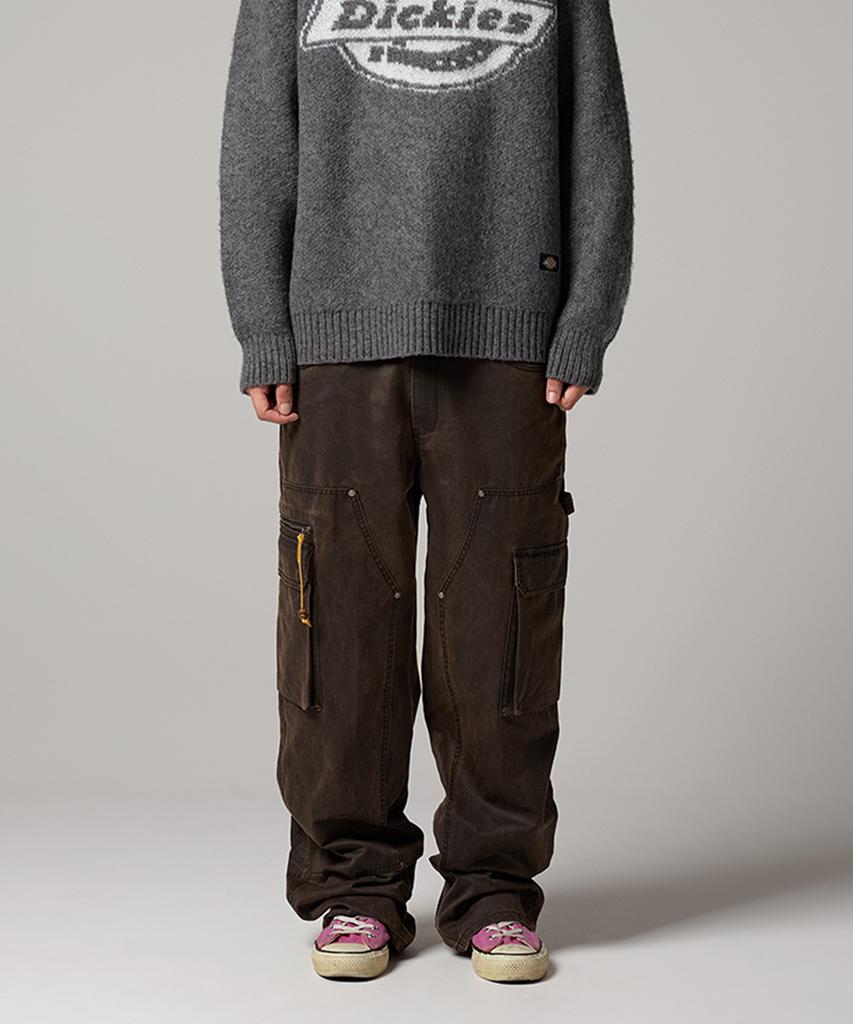 DICKIES Canvas Double Knee Cargo Pants Dark Brown