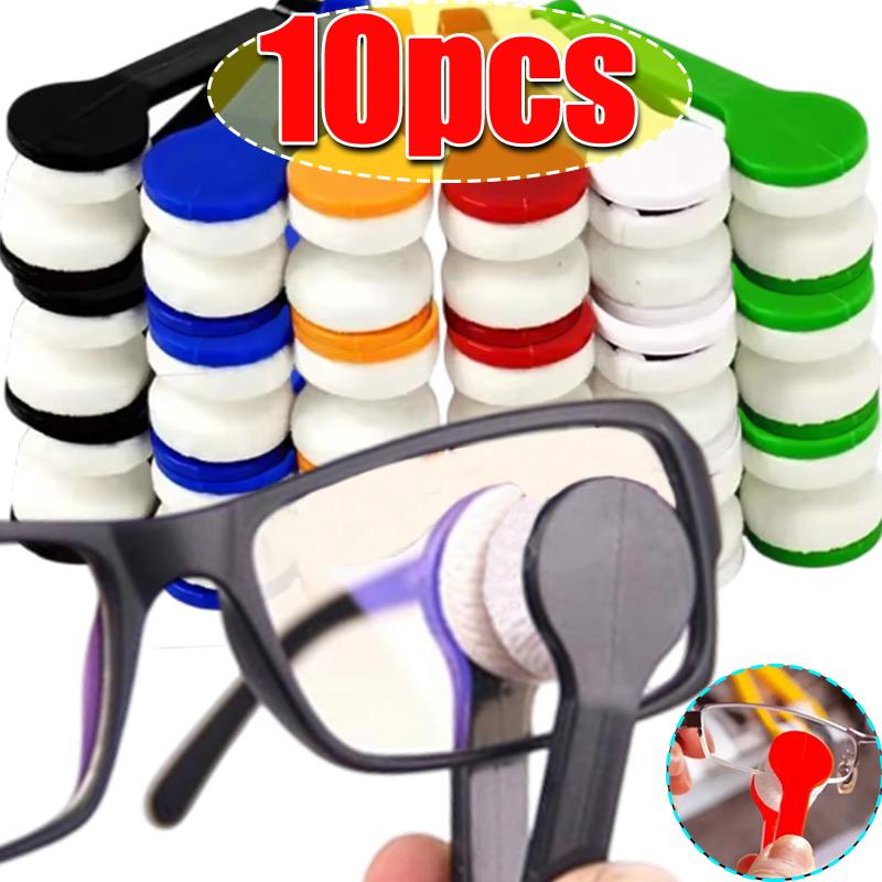 10pcs Fun Creative Multifunctional Glasses Cleaning Rub Eyeglass Sunglasses Spectacles Microfiber Cleaning Brushes Wiping Tools