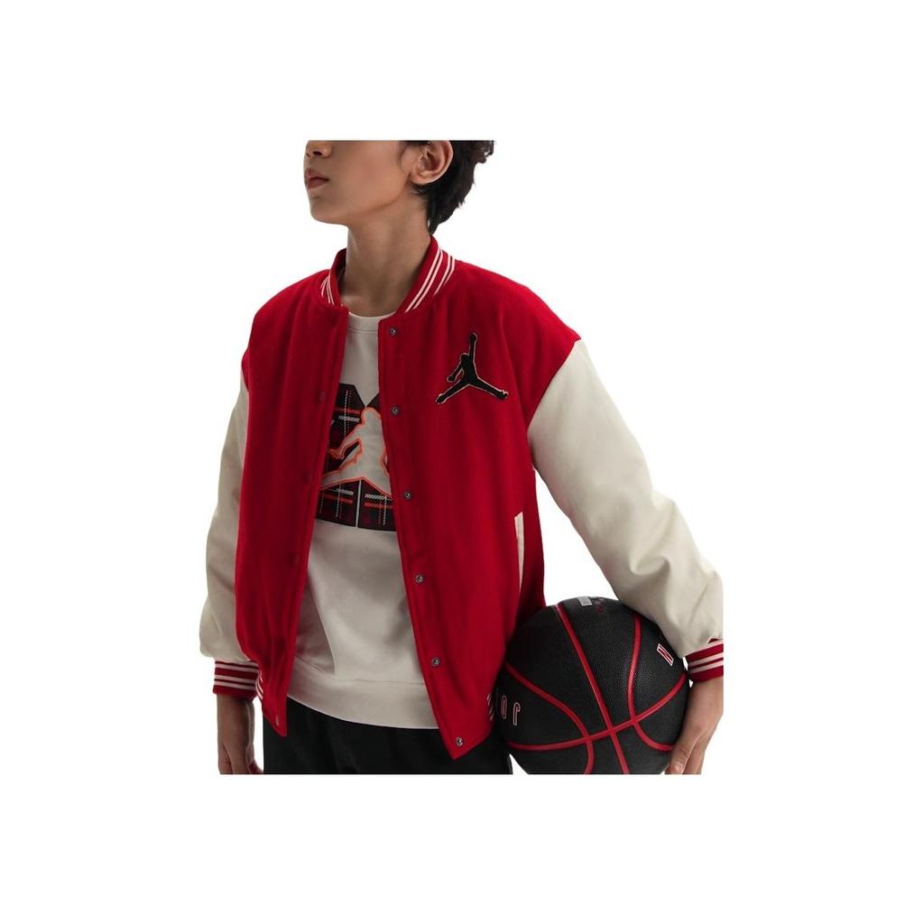 Jordan Fashionable Color Block Logo Printed Long Sleeve Cotton Jacket Kids Jackets Jester-Red JD2342020GS-002