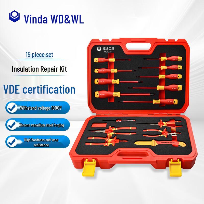 Weida 15-Piece 1000V Insulated Electrician s Tool Kit