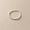 HENGSHENG Simple Versatile Natural Freshwater Pearl Rice Shape 3-4mm Elastic 925 Silver Rings For Women Girls Jewelry Gift