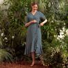 Lipbbam Creora Vivienne 3 4 Sleeve Frill Wrap Dress Ldm42sg01
