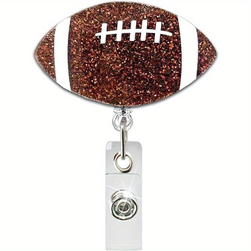 

Football nurse badge clip, shiny and extendable for nurses, teachers, and office staff. прозрачный