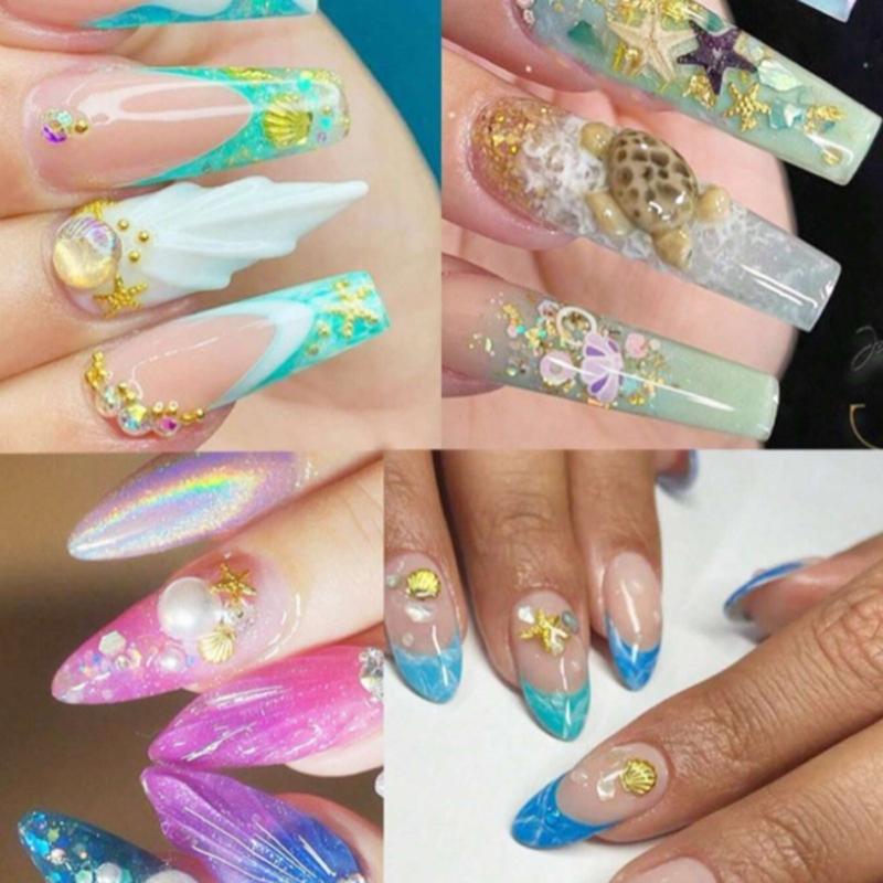 Silicone Nail Art Mold Accessory Mold Nail Decorative Mold Sea Theme Silicone Texture Perfect for Various Nail Types