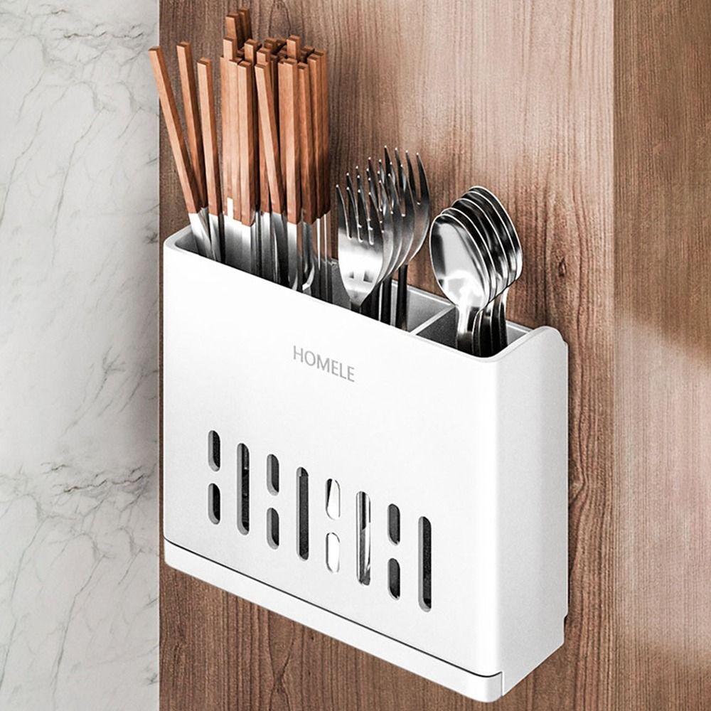 Plastic Chopsticks Holder Wall Mounted Tableware Storage Box Fashion Chopsticks Cage for Kitchen