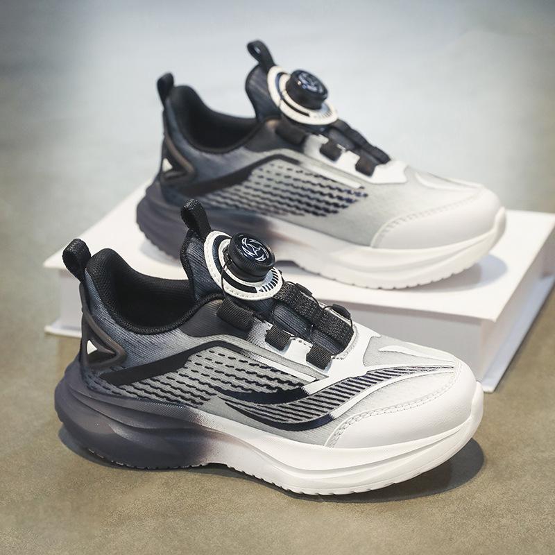

Men s and children s casual shoes 2025 spring new rotating buckle comfortable mesh breathable sports lightweight running shoes tide 30