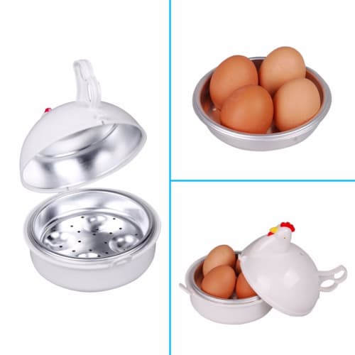 Chicken-shaped Egg Boiler, 4 Pieces, Boiled Egg Maker, Microwave-safe, Egg Steamer, Steamer for Hard-boiled Eggs, Chicken-shaped Egg Cooker, Boil-in-t