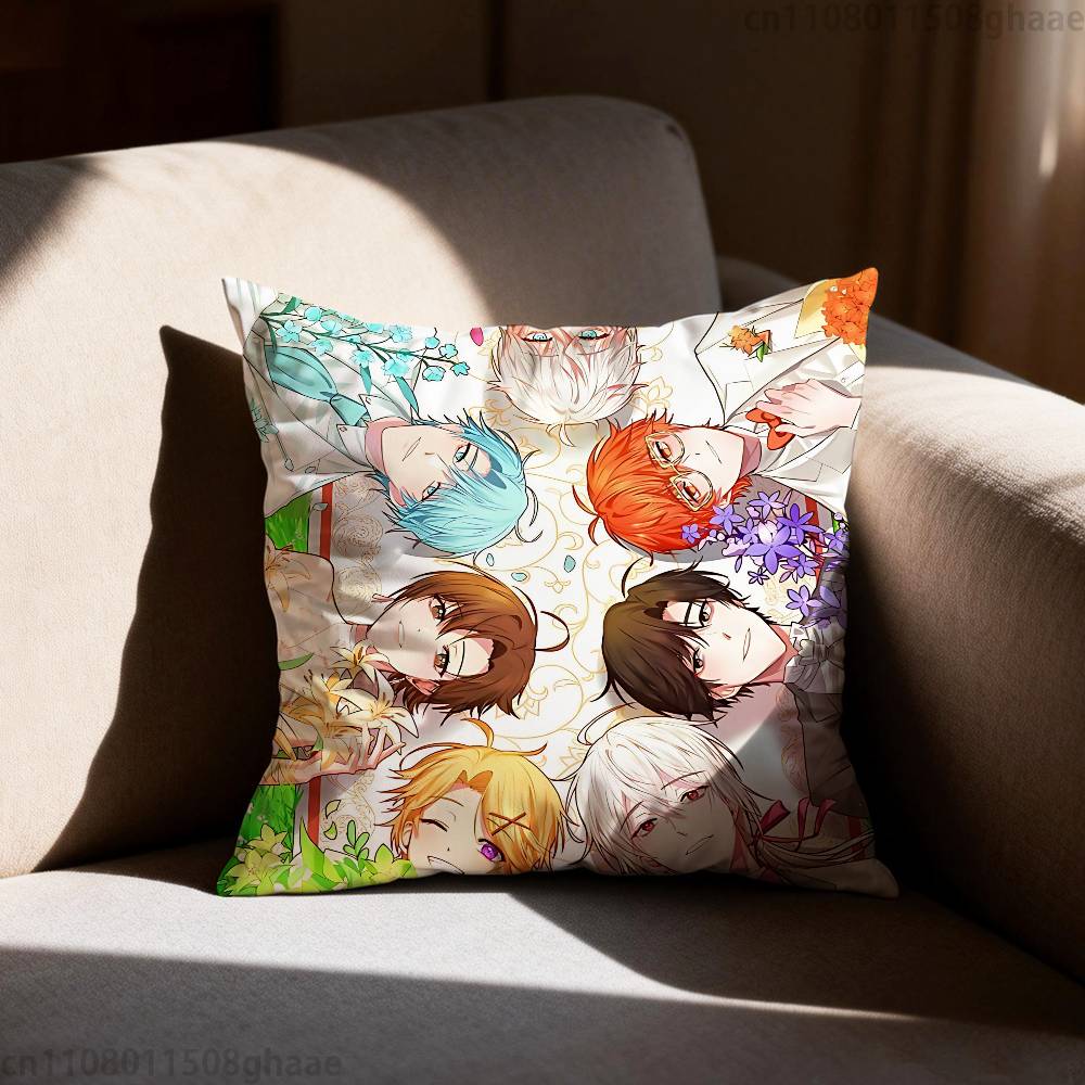Game Mystic Messenger Pillow Case Sofa Living Room Bedroom Headboard Backrest Cushion Square Cushion Nap Time