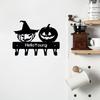 Halloween Pumpkin Hooks Metal Storage Rack Wall Mount Decor