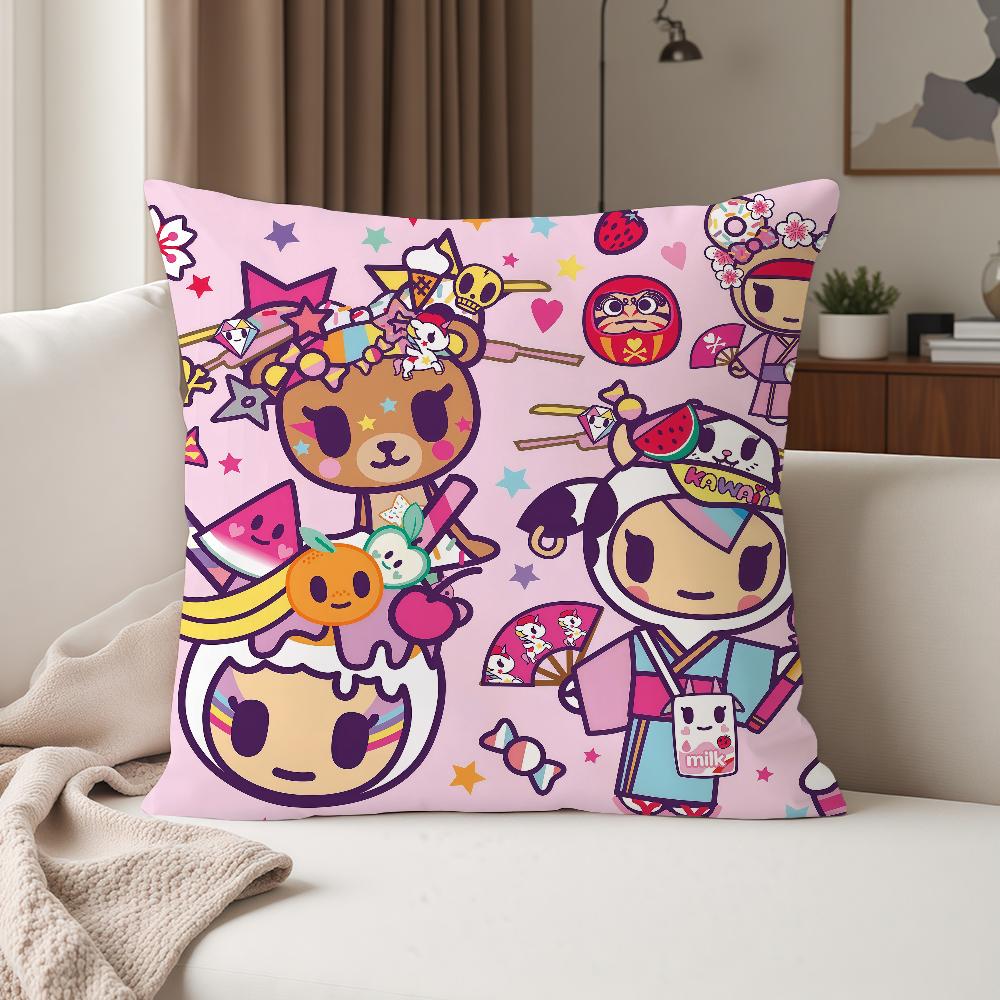 Trendy Brand Ttokidokis Cartoon Cute Pillow Case Suitable For Bedrooms Living Rooms Cars Home Decoration