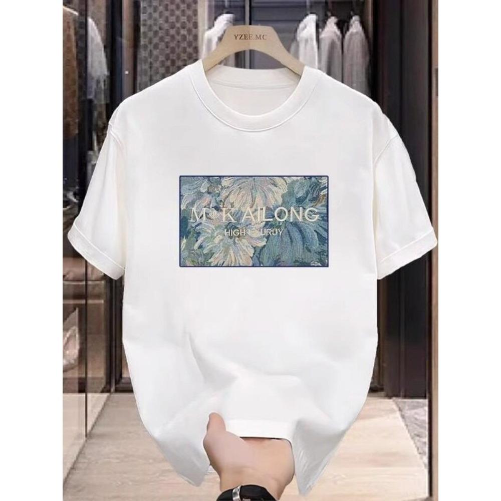 2026 Cotton Fashion American Style TShirt Trendy Personalized Print Unisexs Summer Round Neck Women T Shirt Vintage S