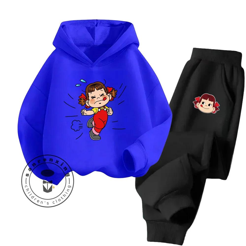 2025 Fujiya Cartoon Personalisiert Super Kawaii Fujiya Kleidung: Entzückend günstiges Hoodie-Set für Kinder für die Freizeit zu Hause und zum Spaß