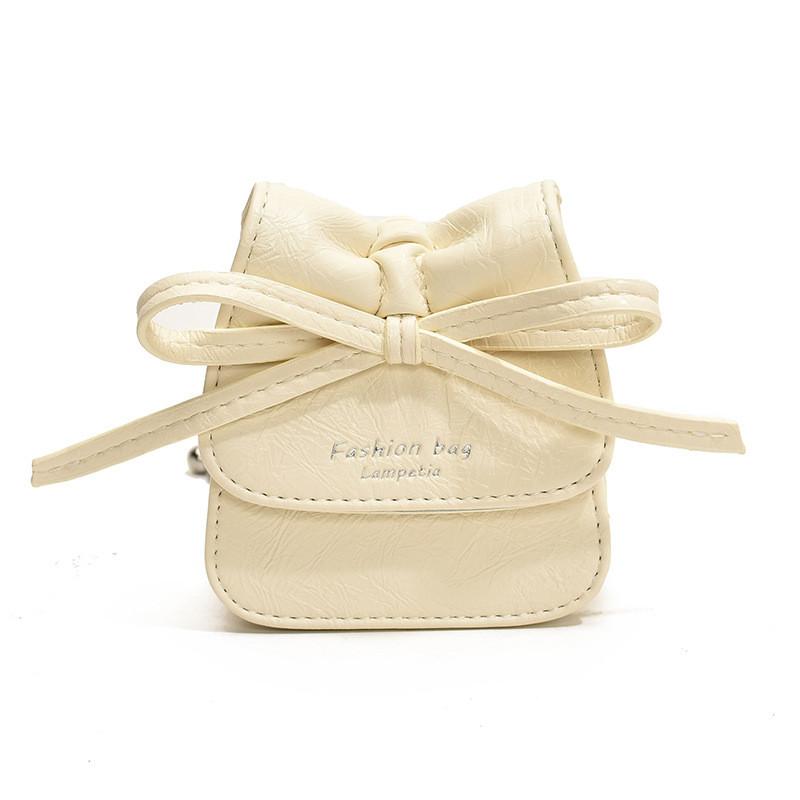

Chain Kids Crossbody Bag With Featuring A Pleated Bow And Letter Design Print белый