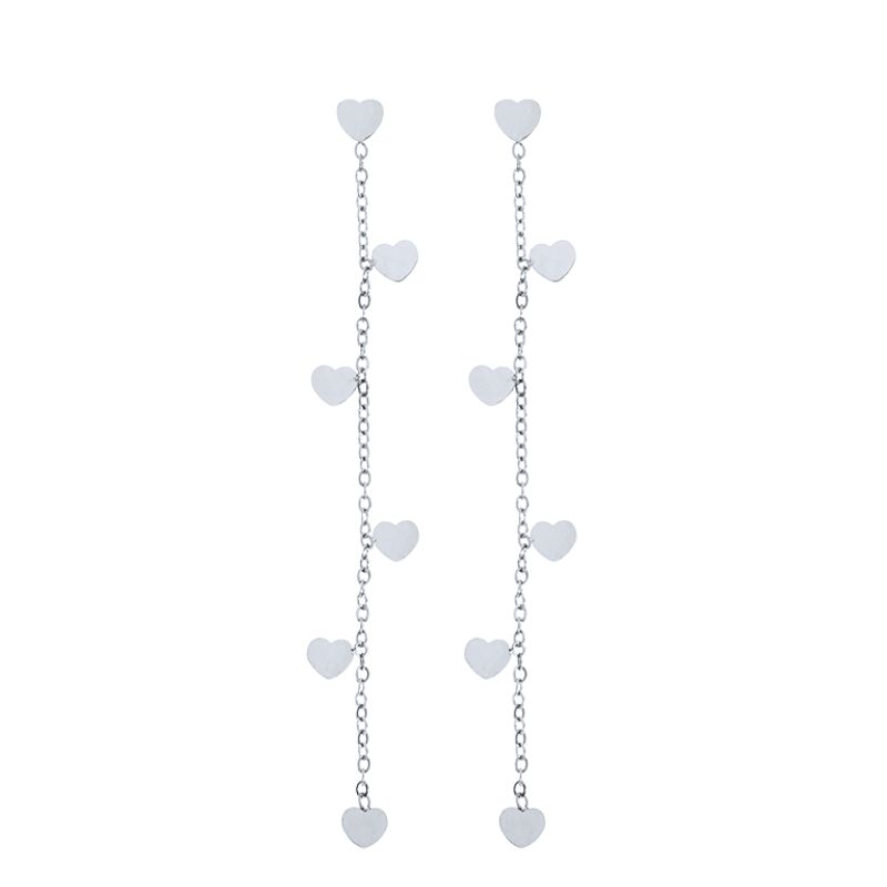925 Silver Ear Needle Exquisite Heart Pendant Hoop Earrings Fashion Geometric Zircon Stud Earrings Women's Fine Jewelry