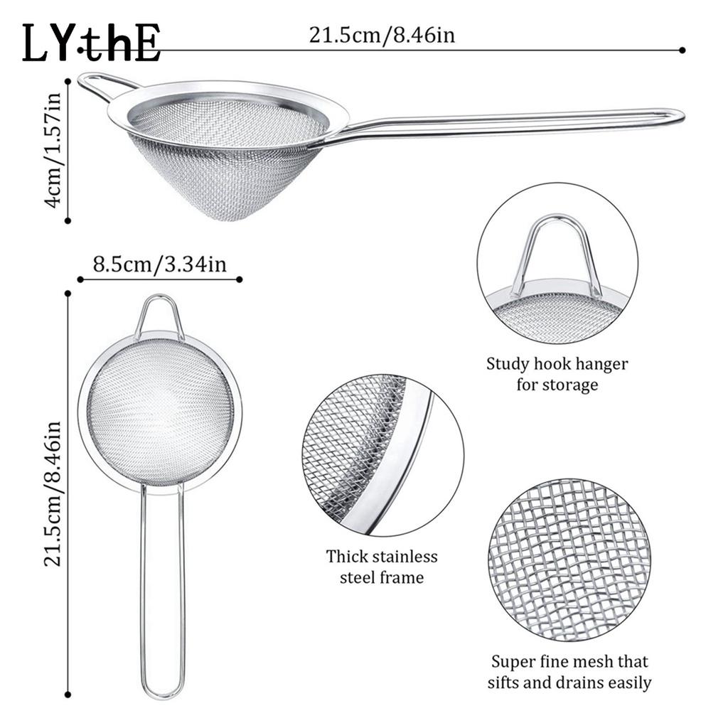 

Stainless Steel Strainer Portable Flour Coffee Filter Screen Kitchen Household Food Grade Metal Sieve Kitchen Accessories