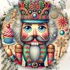 Christmas Nutcracker Round Metal Sign, Highly Detailed Flat Print, Collectible Metal Decor, Waterproof Wall Ornament