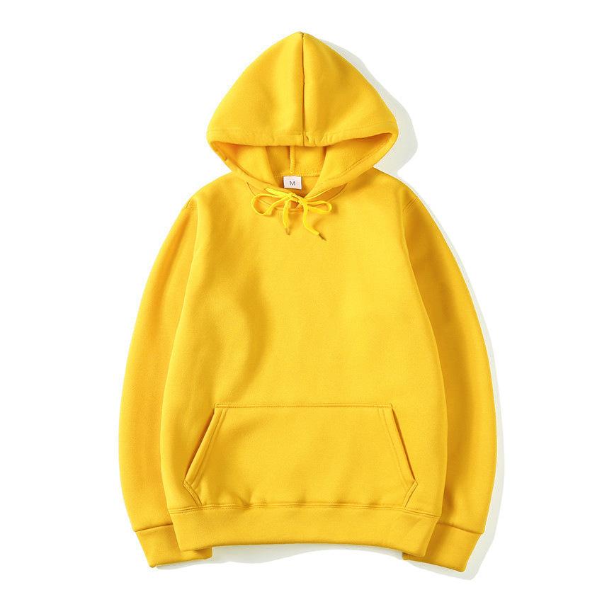 Men's and women's 18-color hooded sweater Men's solid-color sweater Men's long-sleeved pocket pullover sweater