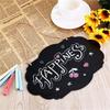 Creative Double-sided Small Chalkboard Pendant Message Board Home Decoration Wooden Crafts Hanging Rope Display Sign