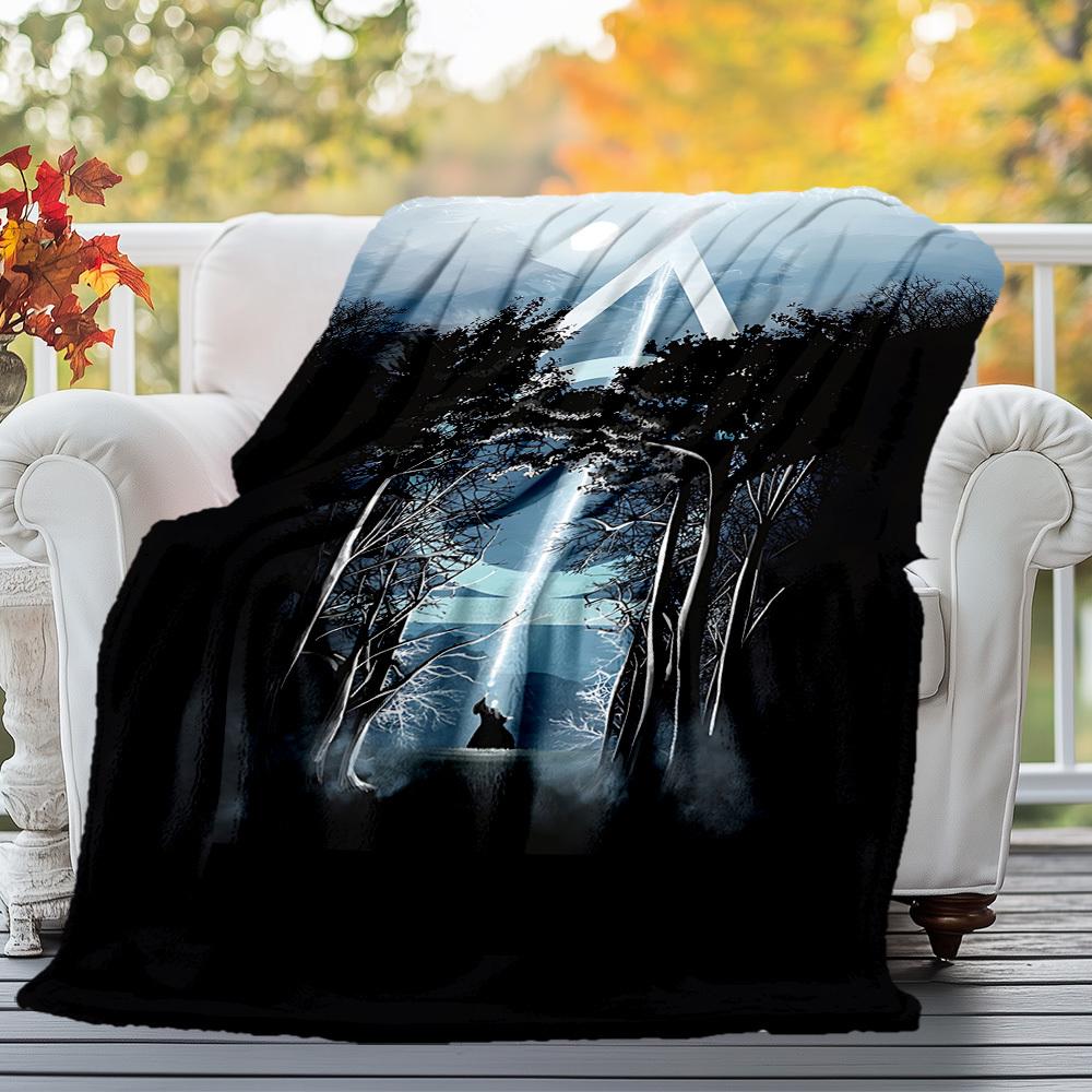 1pc light saber forest storm Outdoor Flannel Throw Blanket All Season Soft Warmth,Home Decor 1031157