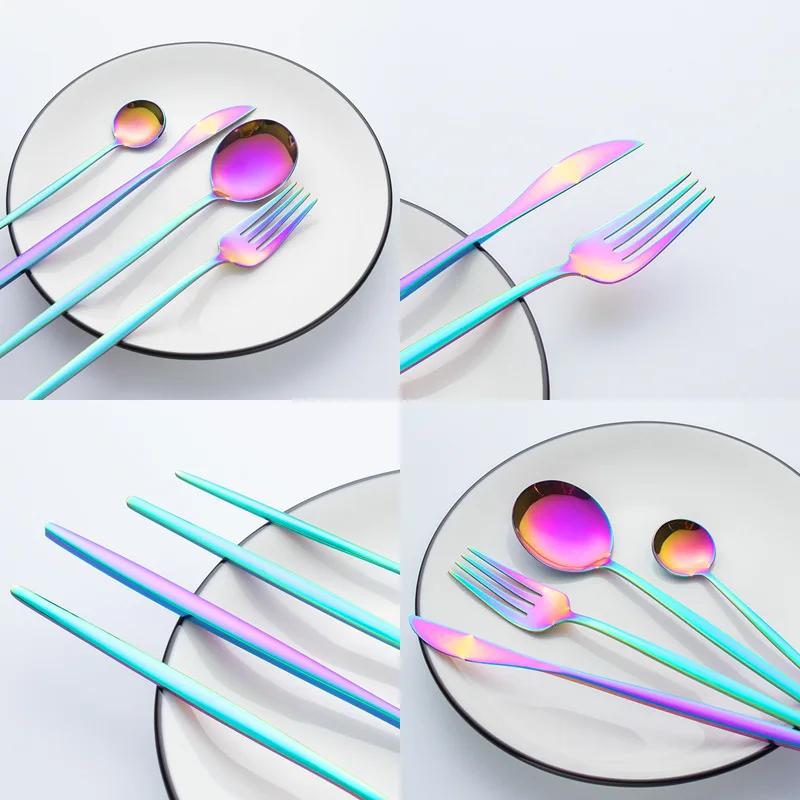 Fabulous 24PCS/SET Tableware Dinnerware Sets Gold Flatware Cutlery Fork Dessert Spoon Coffee Cutlery Dinner Wedding Decoration