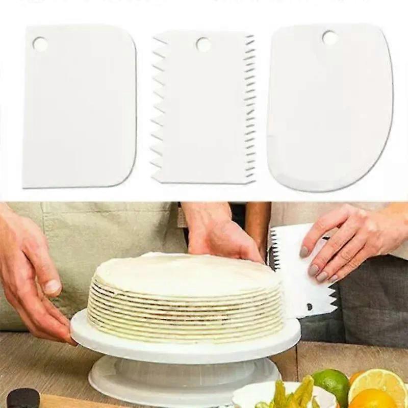 Dessert Tools Cake Kitchen 3PCs/Set Pastry Dough Cutter Cake Slicer Baking Pasty Scraper Cake Blade Silicone Spatula Decoration