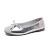 Fashion Soft Sole Single Shoes Women Fashion Round Head Shallow Mouth Butterfly Knot Set Foot Anti-slip Wear-resistant Flat Shoes