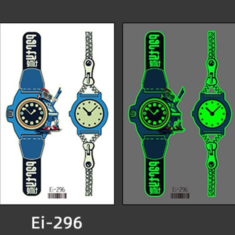 

[Боди Арт Татуировка] Дети Мультфильм Светящаяся наклейка Водонепроницаемый Детский мультфильм Светящиеся часы Татуировки Наклейки120 * 75 мм Ei296