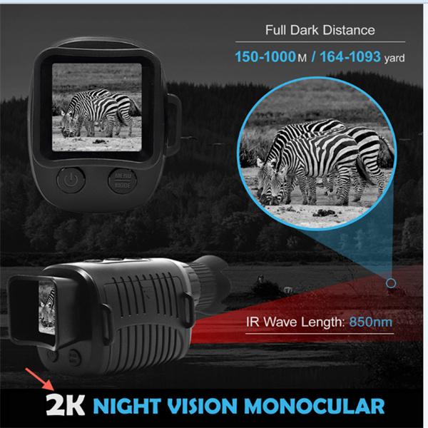 1080P HD Infrared Night Vision Device Dual Use Monocular Camera Digital Telescope Monocular Outdoor Hiking Portable Telescope with 64GB Card