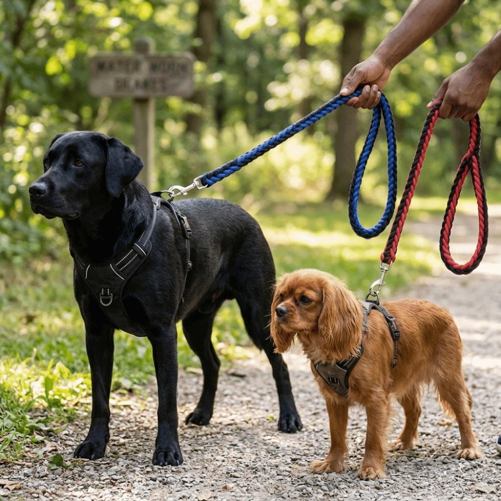 8-strand Woven Dog Slip Lead Adjustable Loop Dog Leash Pet Rope Medium Large Dogs