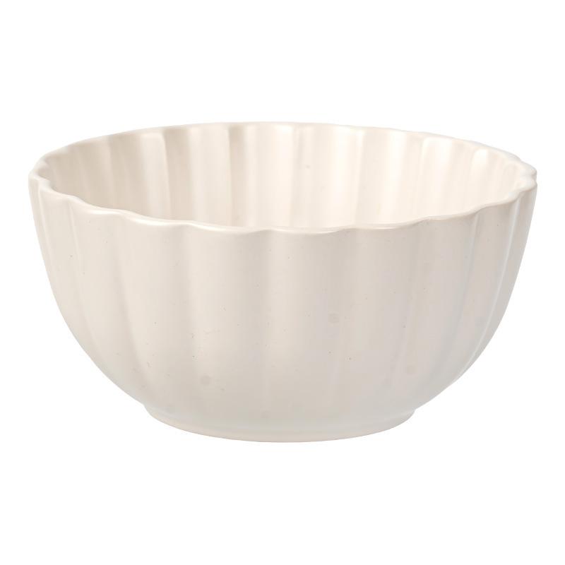 Solid Color Petal Bowl Simple Salad Bowl Ceramic Bowl Embossed Surface Bowl Household Vegetable Bowl Fruit Bowl Tableware Bowl