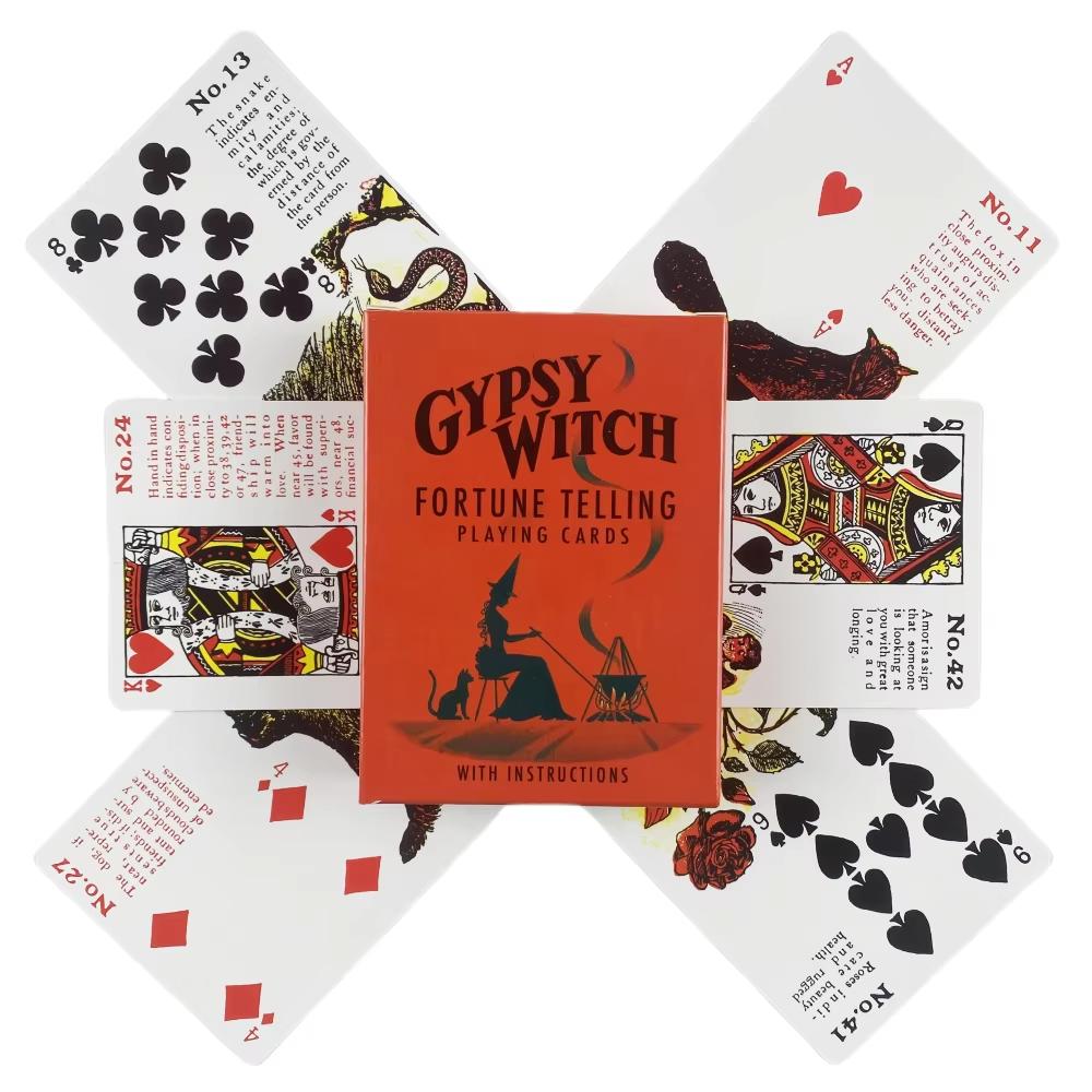 Carte da Gioco da Cartomanzia Strega Gitana Mazzo di Tarocchi Giochi di Carte Oracolo Gioco per Famiglia Divertente Classico Gioco da Tavolo del Destino Altare