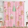 2pcs,2D Plane Printing Contemporary Curtains Gingerbread Christmas Candy (3) Durable Polyester (without Rod) Holiday Perfect for