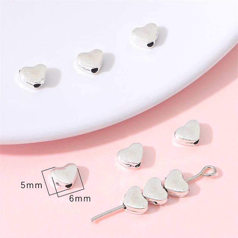 Antique Silver Alloy Heart, Flower & Butterfly Pendant for DIY Retro Jewelry Making