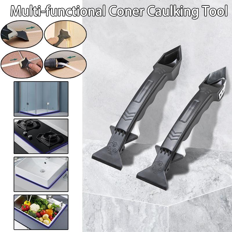 3 in 1 Silicone Caulking Tool,Glass Glue Angle Scraper, Caulk Remover and Sealant Scraper, for Bathroom and Frames Sealant Seals