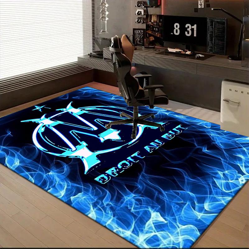 Flame Logo Design Printed Office Carpet Chair Cushion Entryway Rug, Rugs for Living Room, Bedroom Christmas gifts