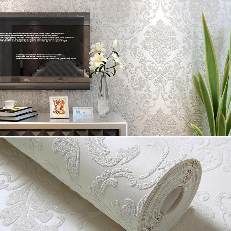 10M Luxury European Style Non-woven Wallpaper TV Background Decor Classic 3D Embossed Paper Wall Roll Wallcovering Upholstery