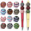 5pcs 20mm Rhinestone Resin Ball Beads Colorful Stripe Round Loose Beads For Jewelry Making DIY Bracelets Phone Chain Keychain