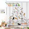 Cute Cat And Dog Shower Curtain, Cartoon Corgi Pet Pattern Fabric Bath Decor With 12 Hooks For Kids Bathroom Bathtub, 1Pc