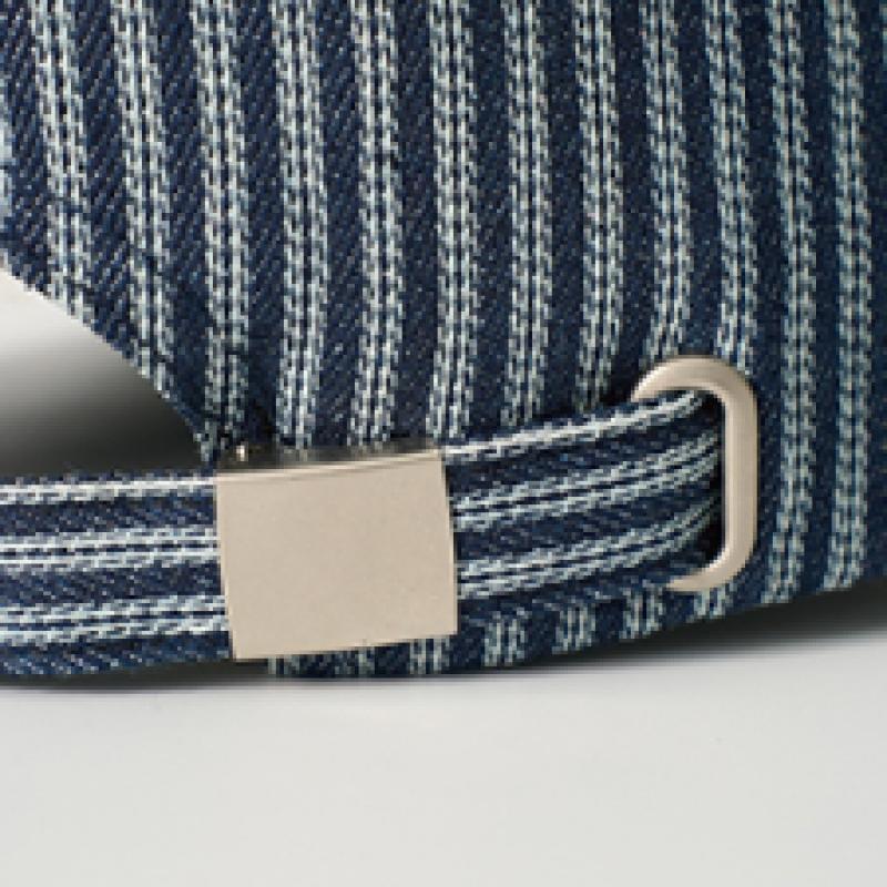 Allincomplete Stripe Stitch Denim Pillbox Cap