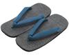 Geta Sandals with Black with Light Bright Blue with 9 27cm [KOMESICHI COLLECTION] [Yoneshichi] Men's Towel-Shaped Straps, Soles, Indigo, Inches,